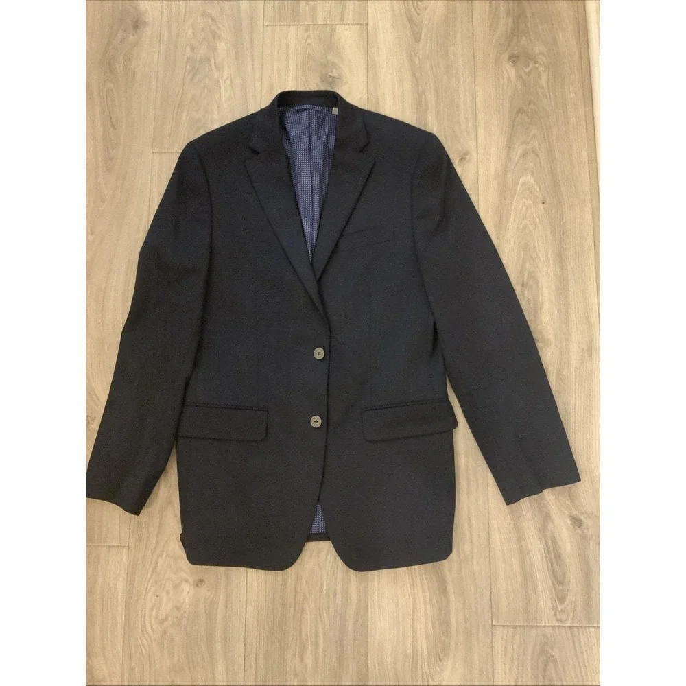 Michael Kors Rn 90736 38l Navy Suit Coat Multiple Interior Pockets